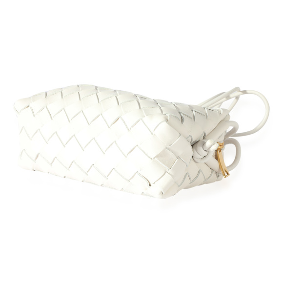 Bottega Veneta White Intrecciato Leather Mini Loop Crossbody Bag - Picture 6 of 7